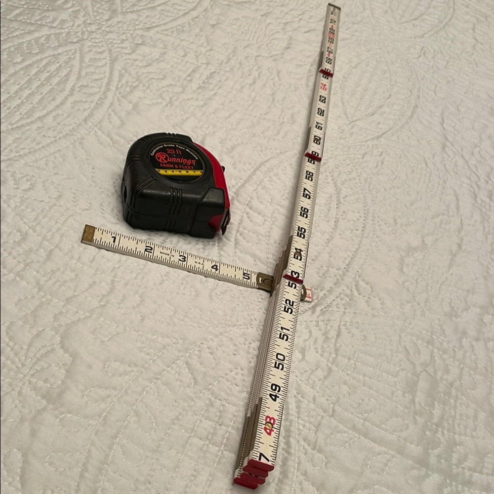 Set of 2 Measuring Tools Carpenter Tools Tape Measure & Wood Folding Ruler